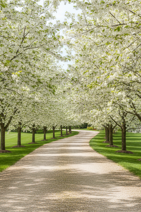 American Fringe Tree (Chionanthus Virginicus) down each side of driveway
