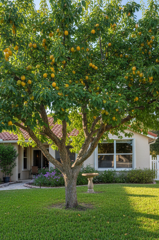 Florida Gold Plum tree in a yard