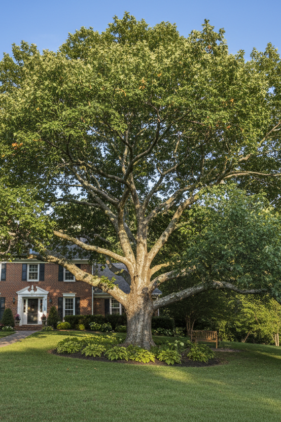 Swamp Chestnut Oak (Quercus Michauxii) tree in front yard
