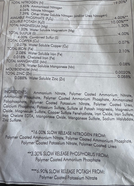 Premium Fertilizer 19-4-10