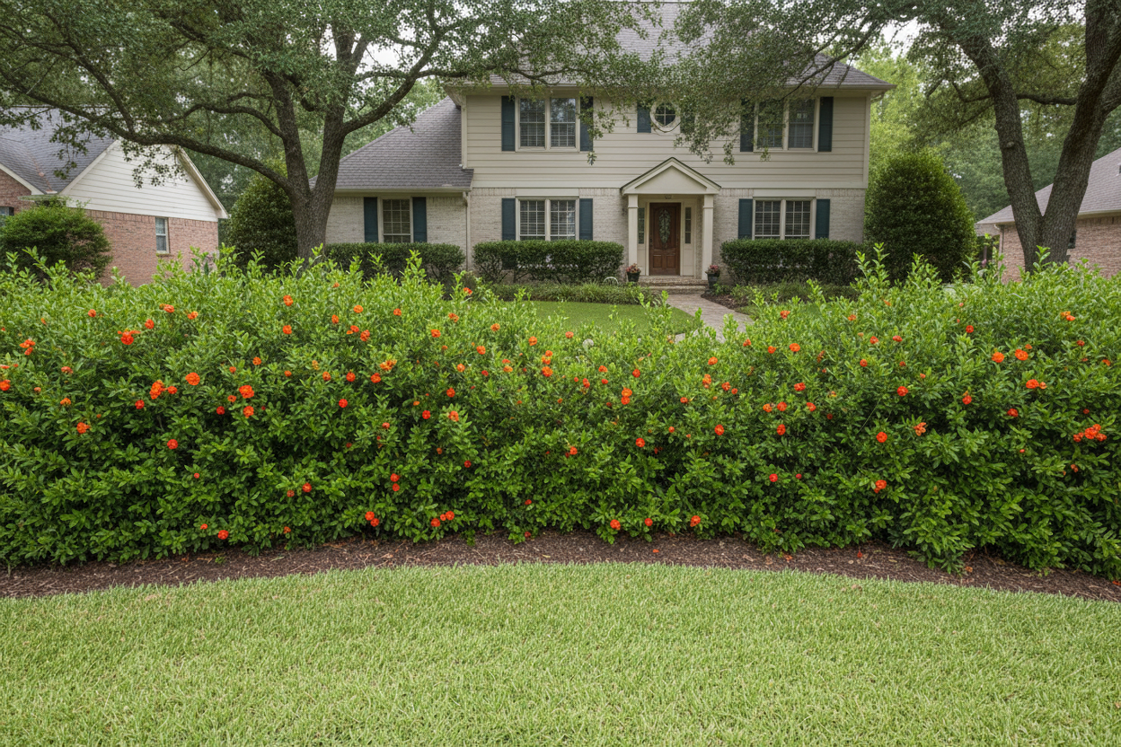 as a hedge all the way across the yard 4ft tall