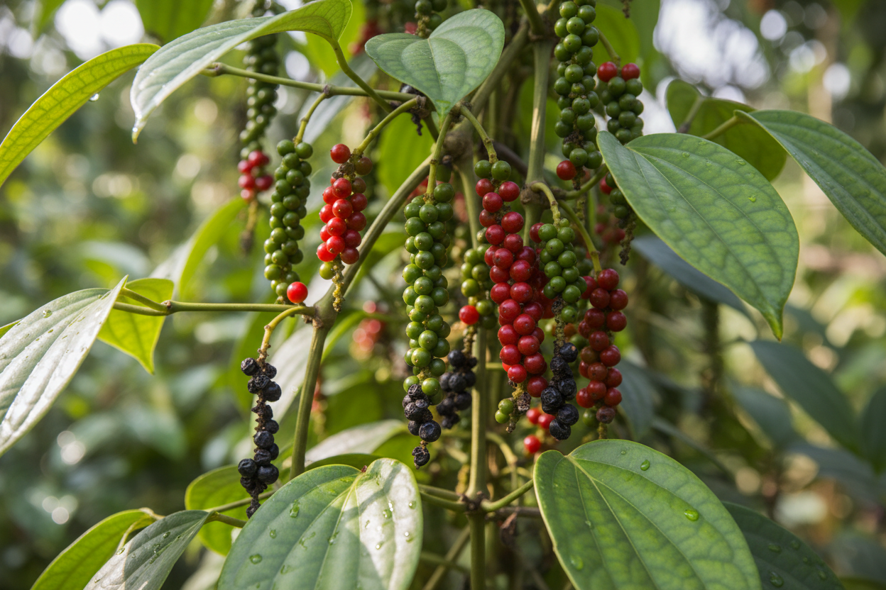 Black Pepper Vine (Piper Nigrum) fruit