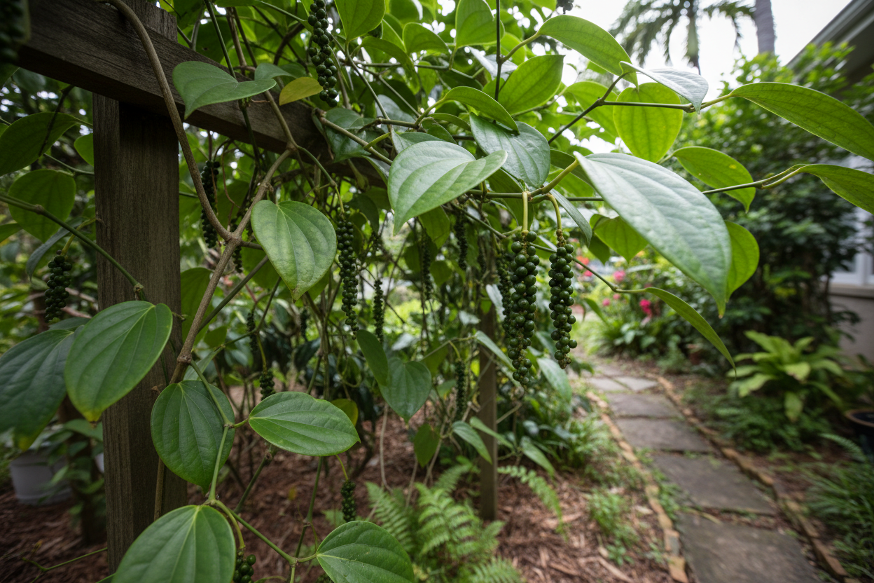 Black Pepper Vine (Piper Nigrum)  in yard