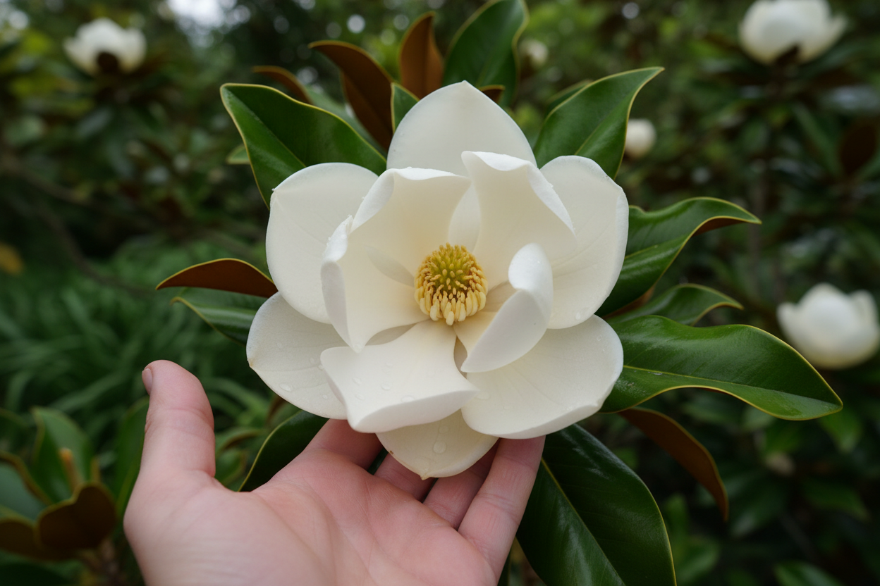 Bracken Brown Magnolia (Magnolia grandiflora ‘Bracken’s Brown Beauty’)