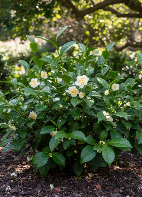 Camellia Tea Plant (Camellia Sinensis) in garden