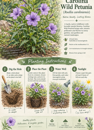 Pre-Order Carolina Wild Petunia (Ruellia caroliniensis)