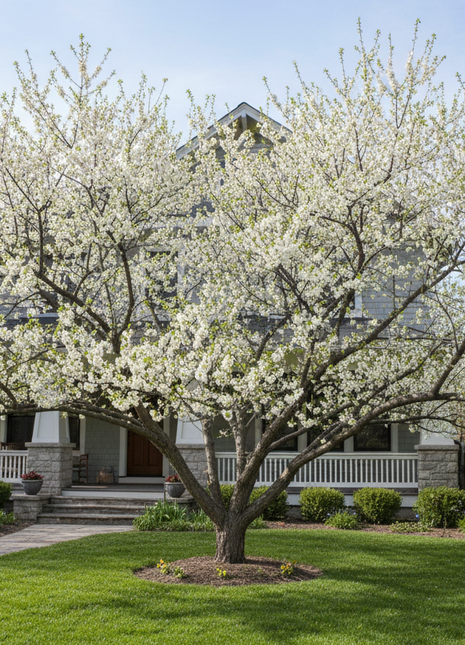 Chickasaw Plum (Prunus angustifolia) in front of yard