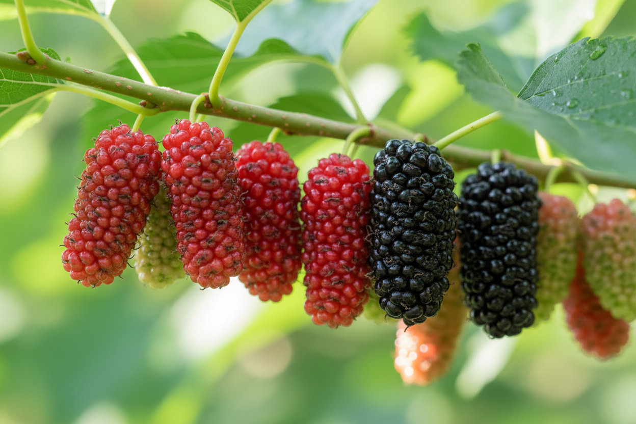 Dwarf Mulberry (Morus sp.) fruit