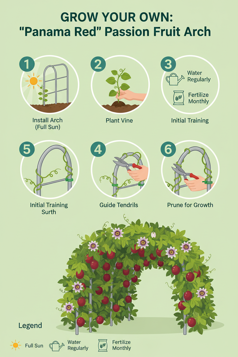 Passion Fruit "Panama Red" (Passiflora edulis 'Panama Red)