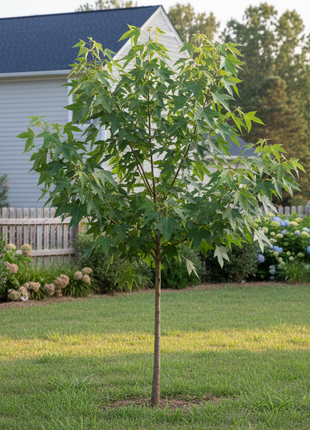 Native Sweetgum (Liquidambar styraciflua) small tree in backyard