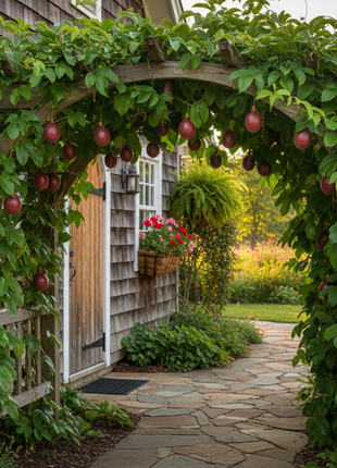 Passion Fruit "Panama Red" (Passiflora edulis 'Panama Red) country house