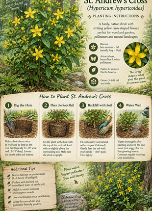 Pre-Order St. Andrew's Cross (Hypericum hypericoides)