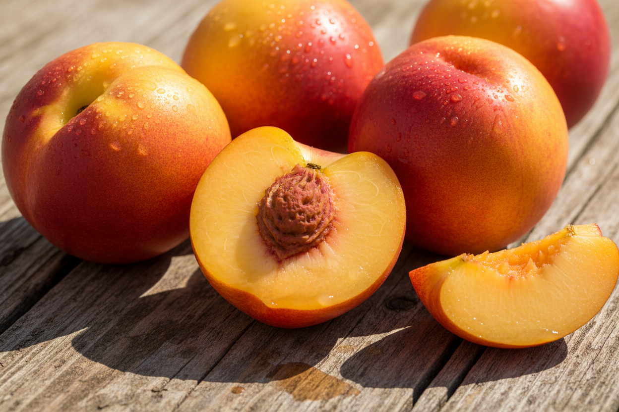 Sunmist Nectarine (Prunus persica var. nucipersica)