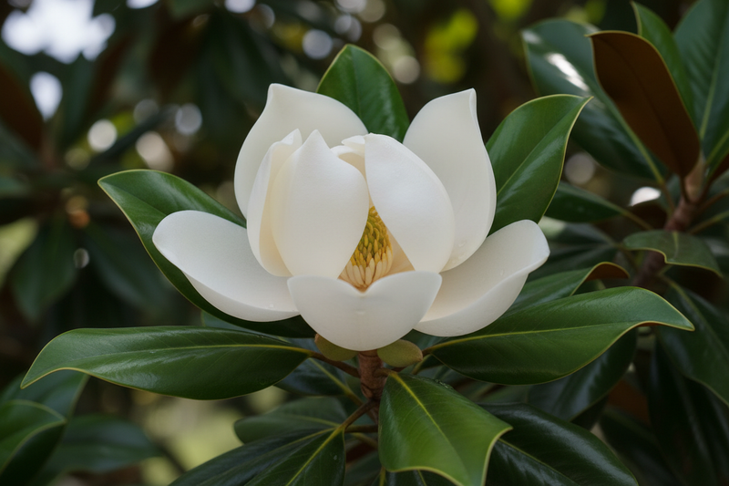 Sweet bay magnolia tree flower