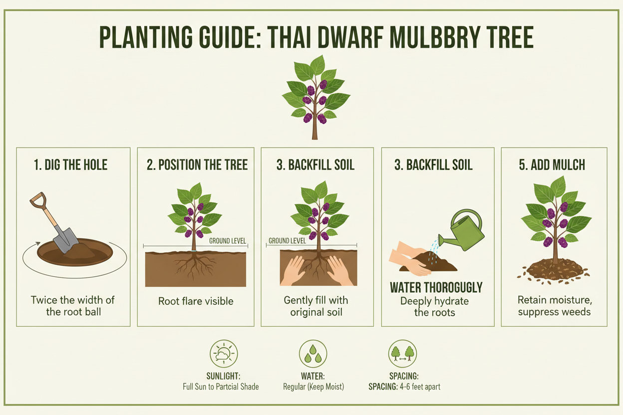 Thai Dwarf Mulberry (Morus alba var. macroura ) Coming Back Soon