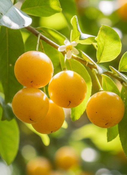Yellow Jamaican Cherry (Muntigia Calabura) fruit